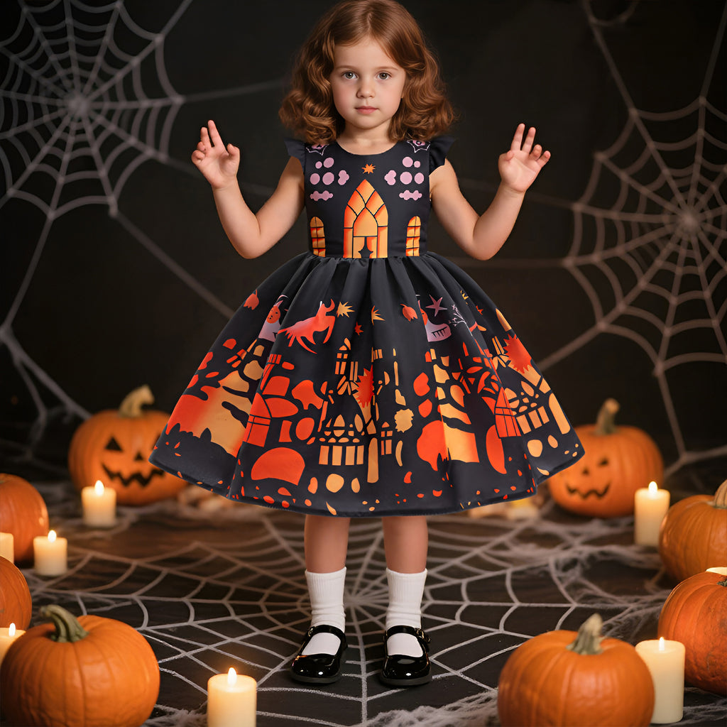 Kids Halloween Satin Dress – Fancy Princess Party Costume