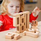 Montessori Wooden Counting Blocks – Beechwood Stacking Toy for Toddlers