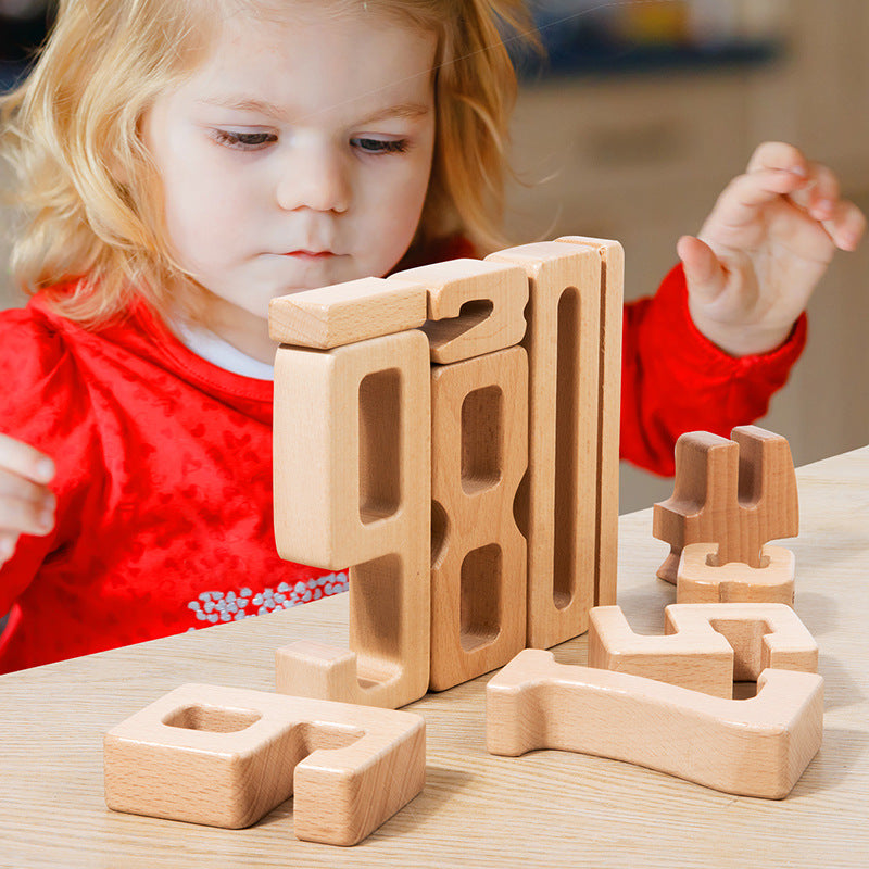 Montessori Wooden Counting Blocks – Beechwood Stacking Toy for Toddlers