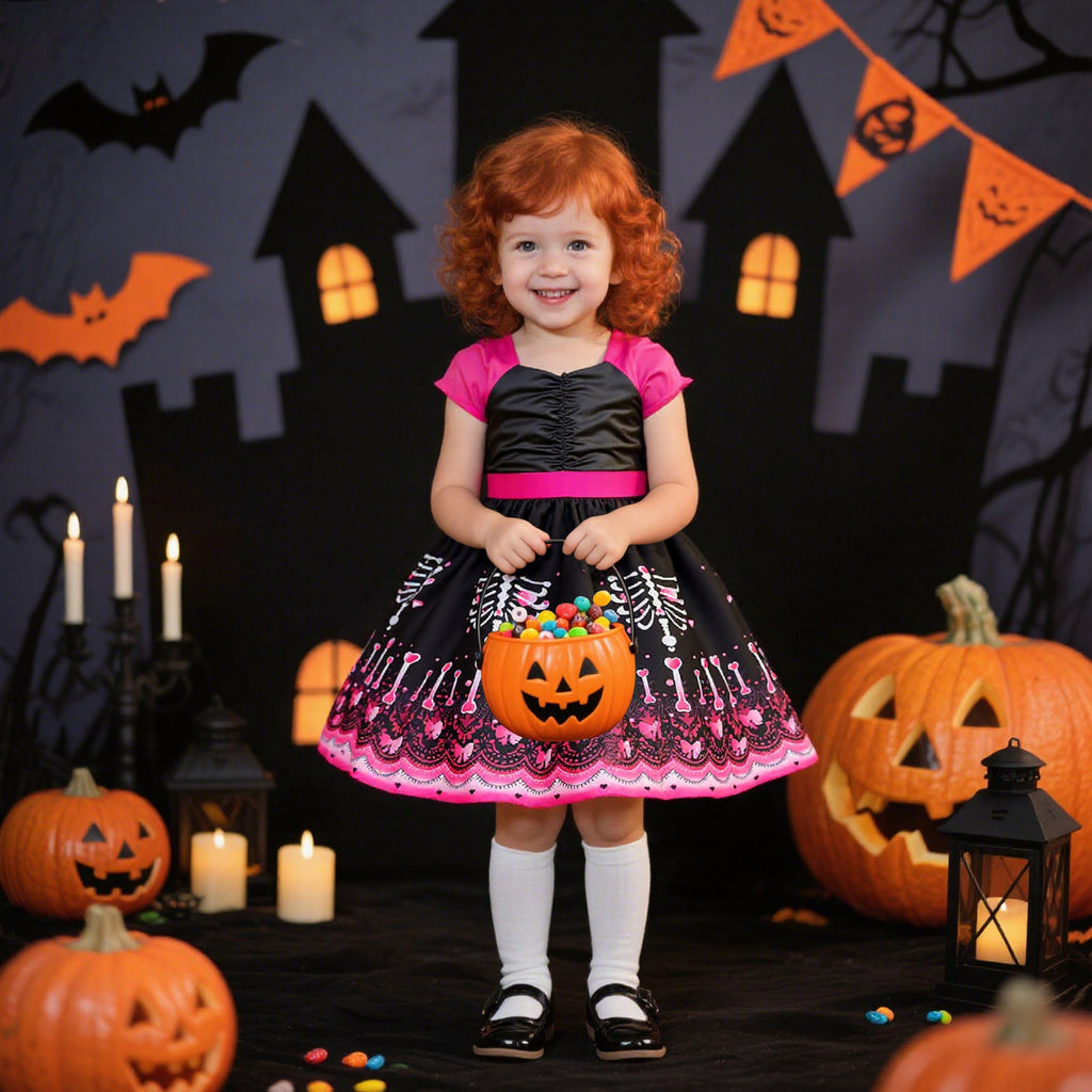 Halloween Princess Dress – Girls Cosplay Satin Party Costume