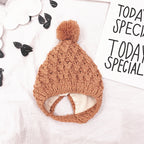 Tuyu Korean-style Children's Knitted Hat Autumn/Winter Wool Ball Lined Ear-flap Hat Warm Handmade Hat Wholesale