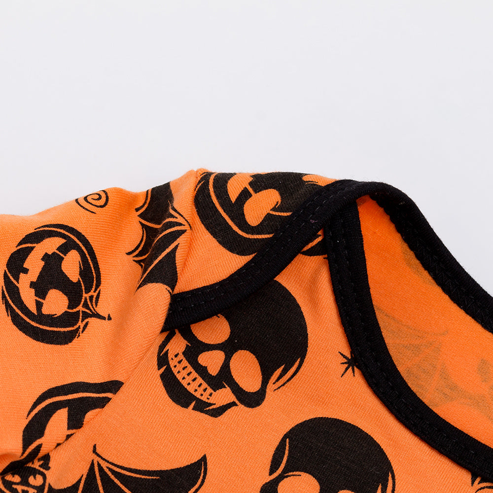 Soft Cotton Halloween Baby Outfit – Pumpkin & Ghost Romper