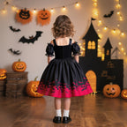 Girls Halloween Festival Dress – Printed Organza Princess Costume