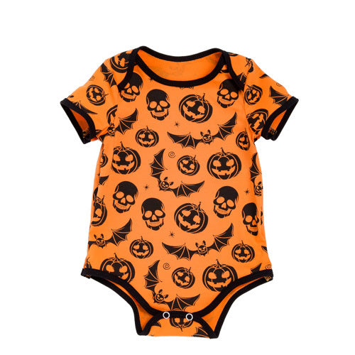 Soft Cotton Halloween Baby Outfit – Pumpkin & Ghost Romper