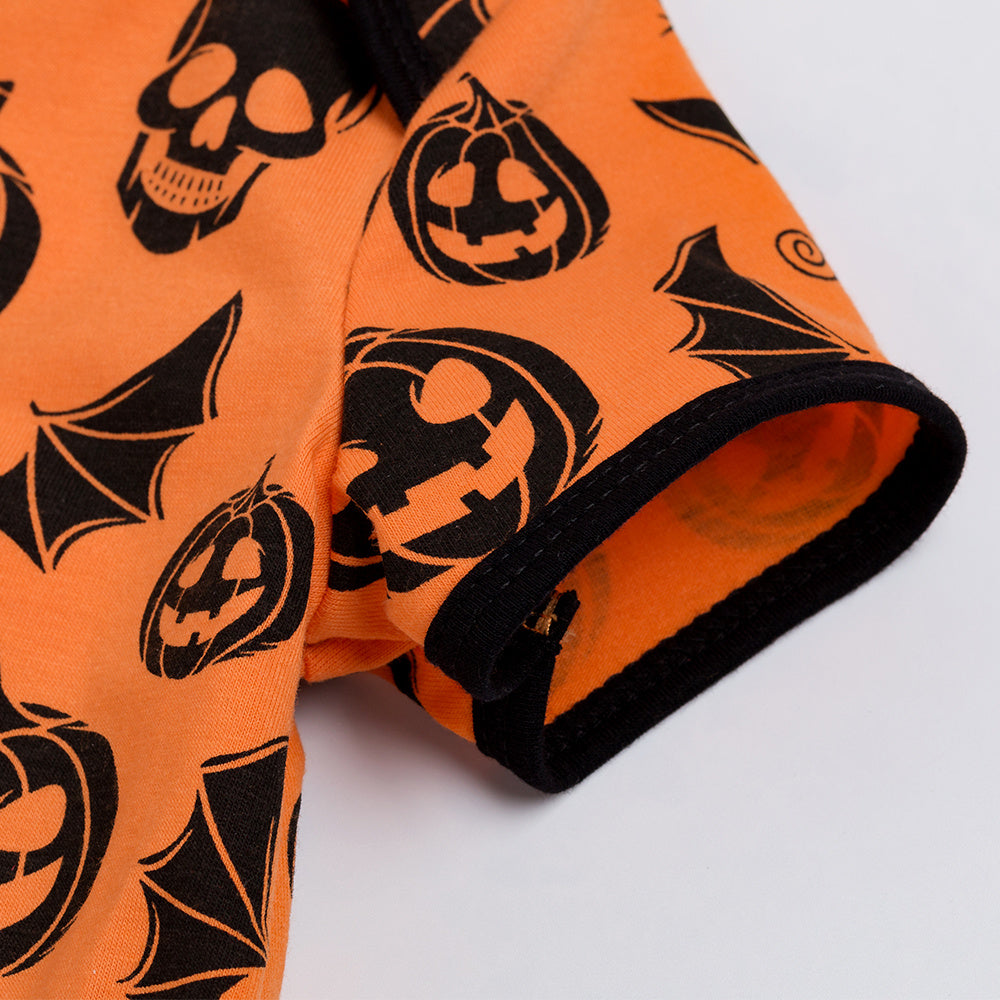 Soft Cotton Halloween Baby Outfit – Pumpkin & Ghost Romper