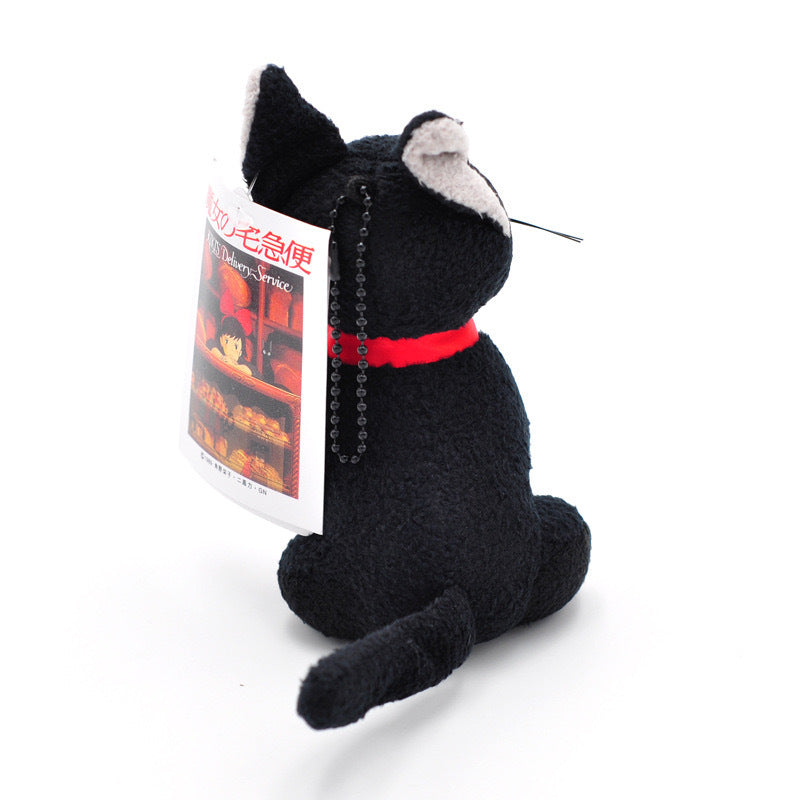 Black Cat Plush Keychain Pendant - Cute Mini Animal Toy Doll