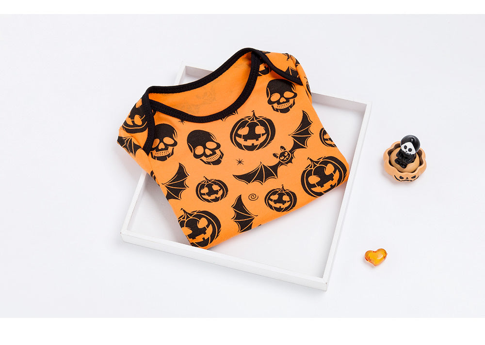 Soft Cotton Halloween Baby Outfit – Pumpkin & Ghost Romper
