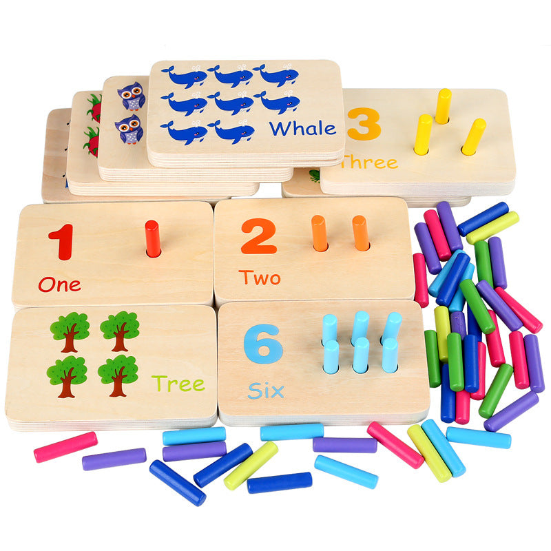 Montessori Math Learning Sticks – Color Matching Wooden Puzzle Toy