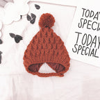 Tuyu Korean-style Children's Knitted Hat Autumn/Winter Wool Ball Lined Ear-flap Hat Warm Handmade Hat Wholesale