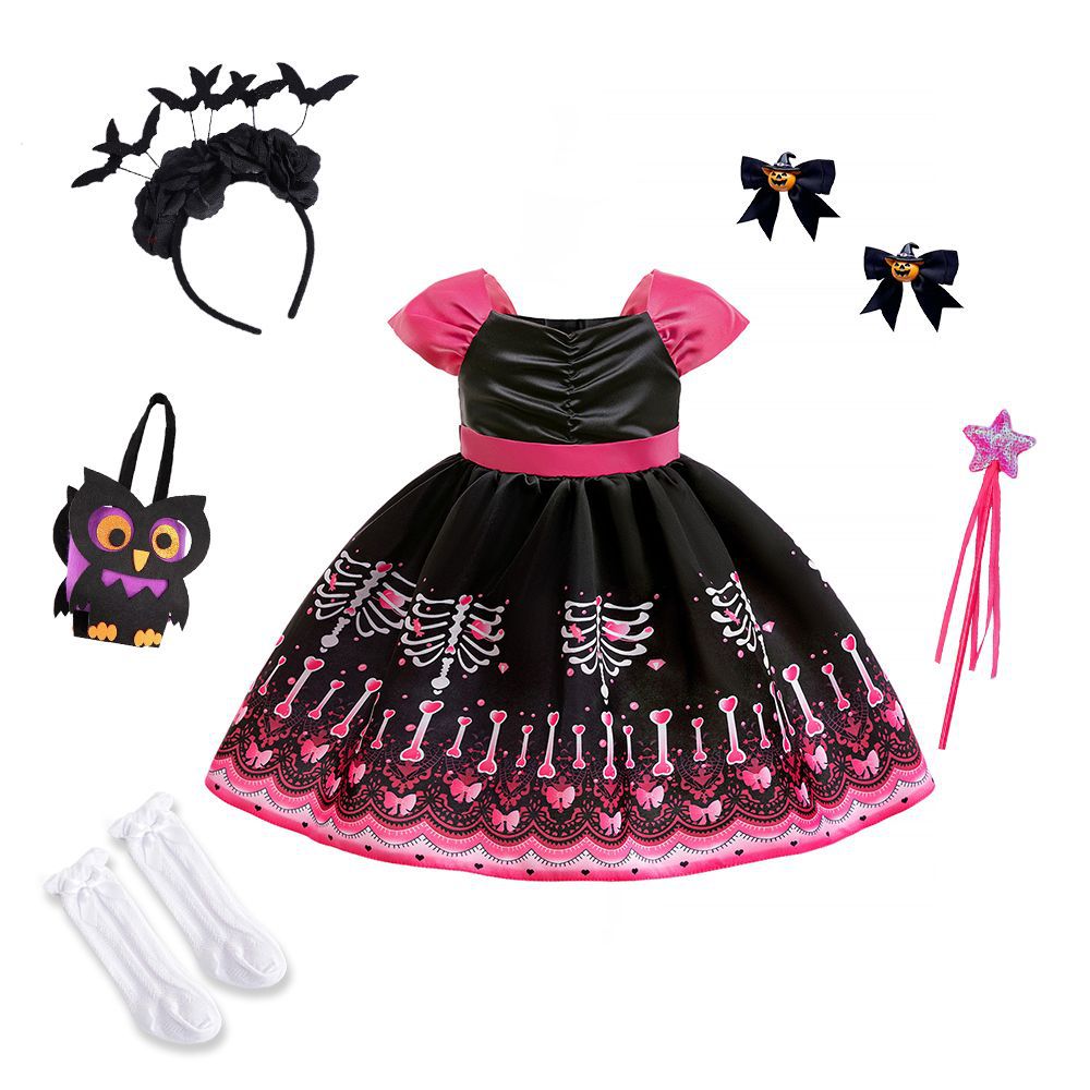 Halloween Princess Dress – Girls Cosplay Satin Party Costume