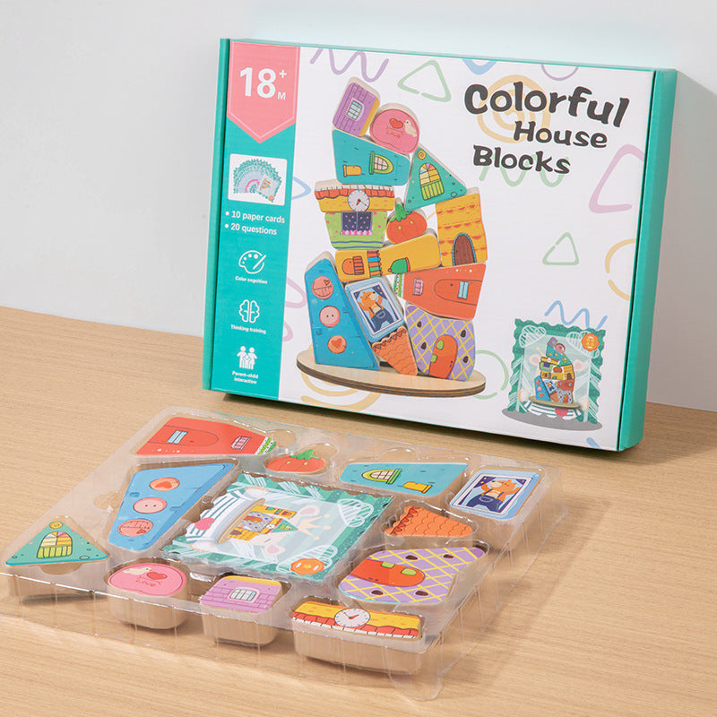 Early Education Colorful Building Blocks – Montessori Cognitive & Balance Toy