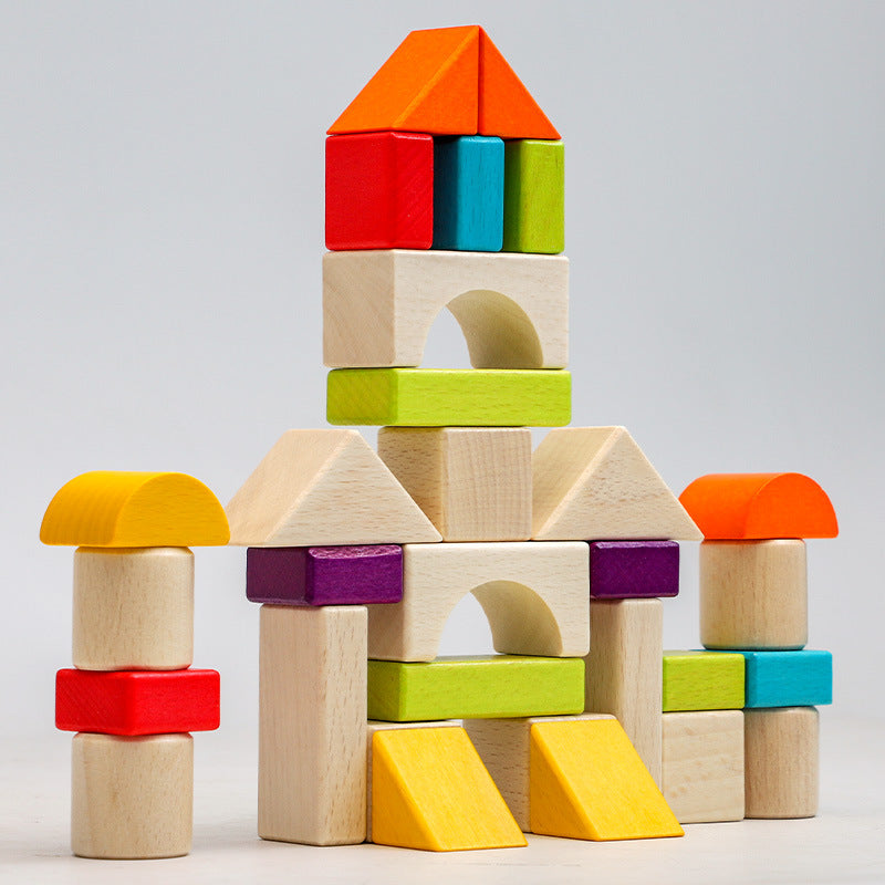 Early Education Wooden Blocks – Colorful Shape Learning Toy