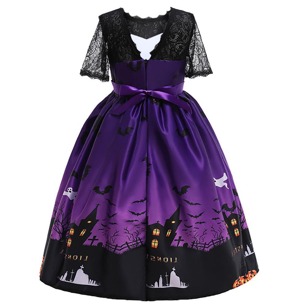 Halloween Pumpkin Ghost Dress – Girls Costume Party Outfit