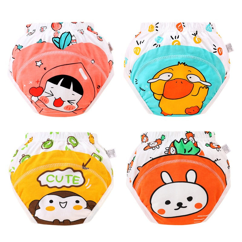 Cotton Baby Learning Pants – Absorbent & Cartoon Prints