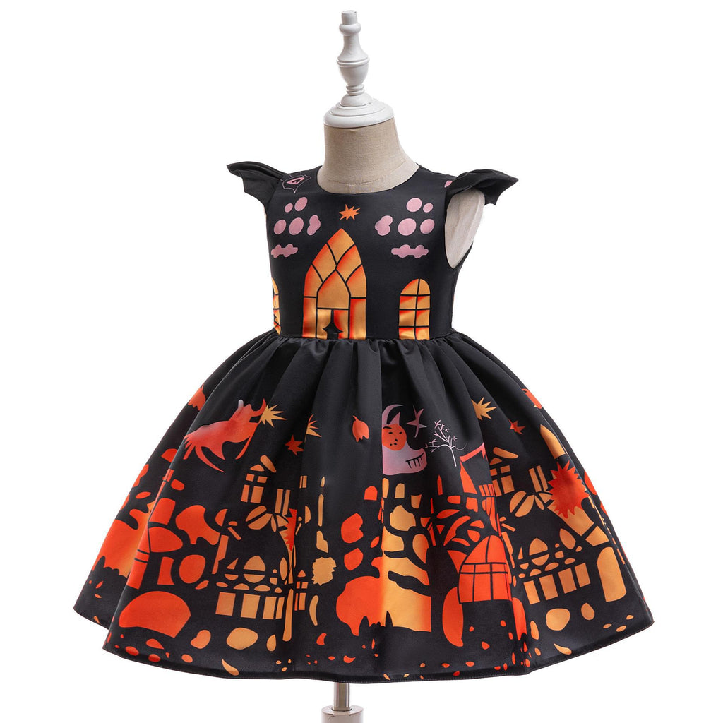 Kids Halloween Satin Dress – Fancy Princess Party Costume