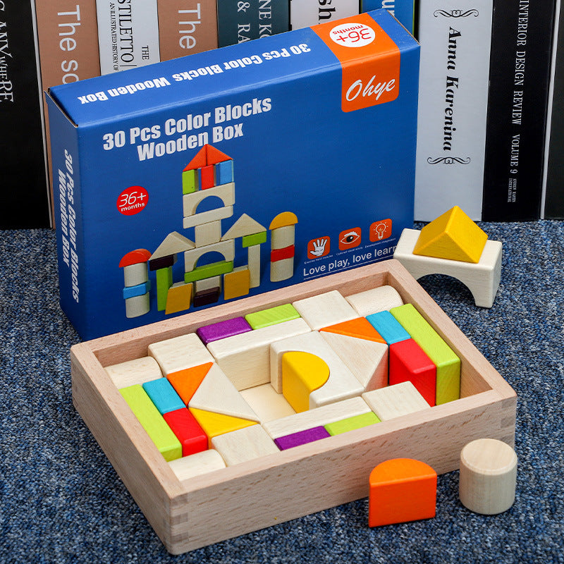 Early Education Wooden Blocks – Colorful Shape Learning Toy