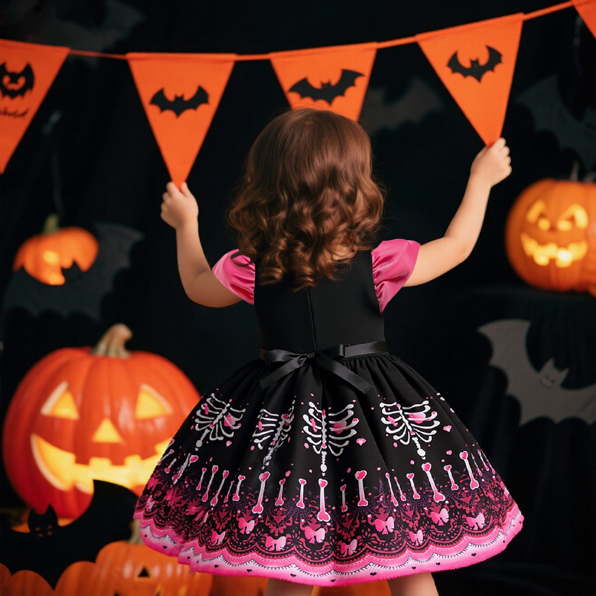 Halloween Princess Dress – Girls Cosplay Satin Party Costume