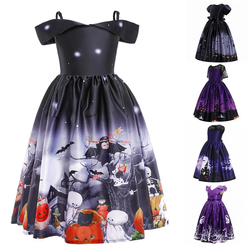 Halloween Pumpkin Ghost Dress – Girls Costume Party Outfit