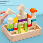 Early Education Wooden Blocks – Colorful Shape Learning Toy