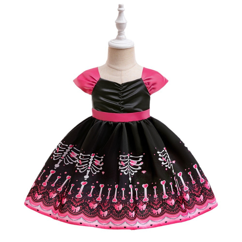 Halloween Princess Dress – Girls Cosplay Satin Party Costume