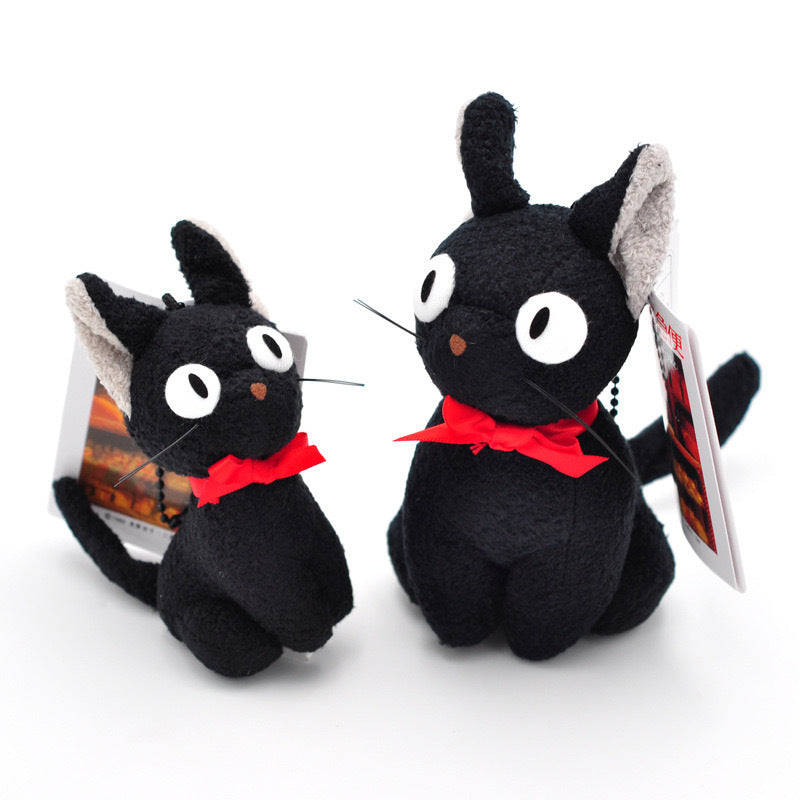 Black Cat Plush Keychain Pendant - Cute Mini Animal Toy Doll