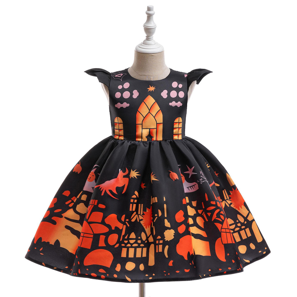 Kids Halloween Satin Dress – Fancy Princess Party Costume