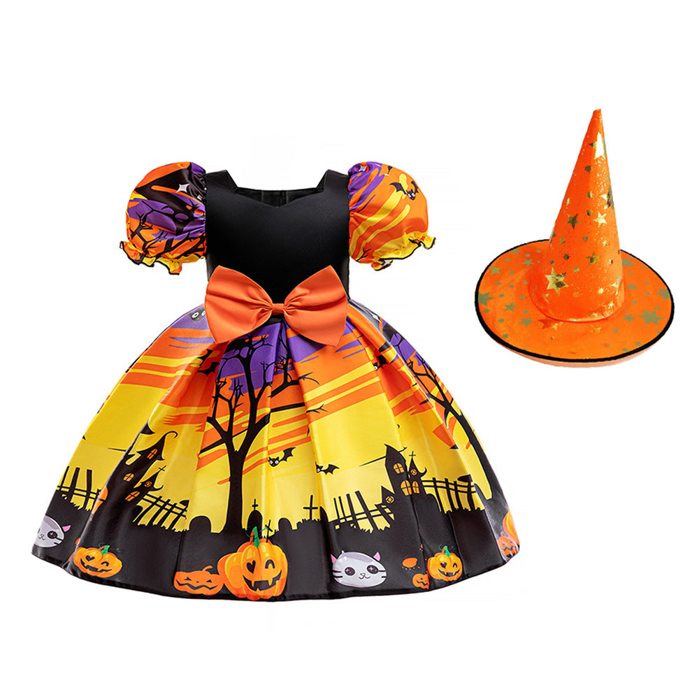 Halloween Princess Dress – Girls Cosplay Satin & Tulle Ball Gown